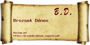 Brozsek Dénes névjegykártya
