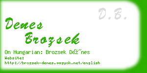 denes brozsek business card